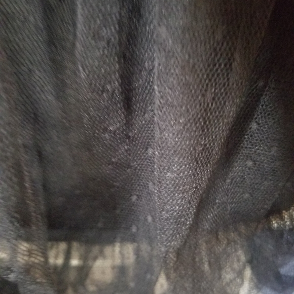 Black dotted mesh Bubble Bottom Mini Skirt - Picture 3 of 7